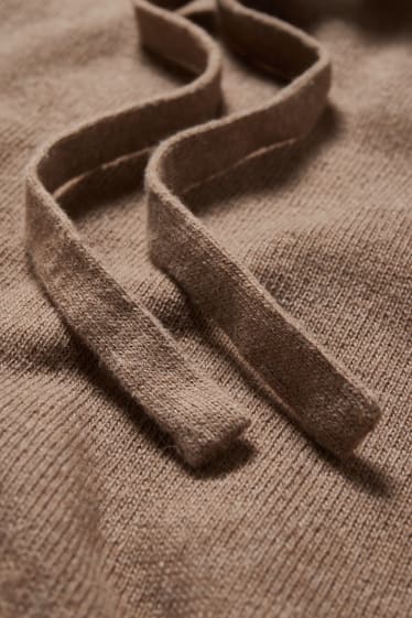Damen - Kapuzenpullover - grau-braun