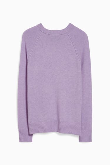 Damen - Kaschmir-Pullover - violett-melange