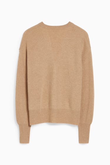 Women - Cashmere cardigan - beige-melange