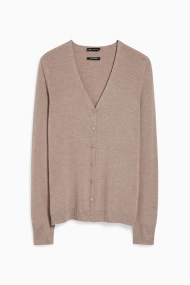 Women - Cashmere cardigan - taupe