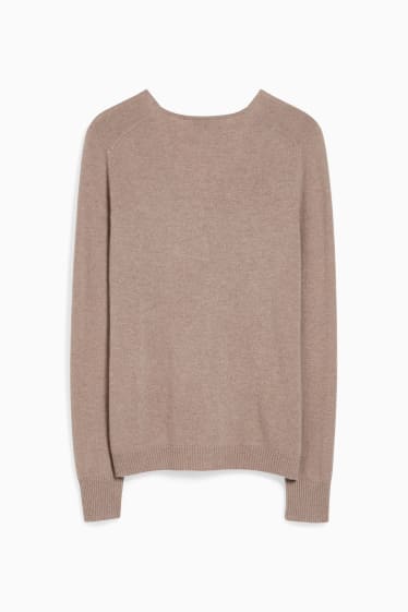 Women - Cashmere cardigan - taupe