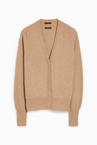 Women - Cashmere cardigan - beige-melange