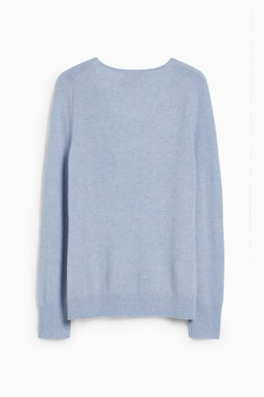 Women - Cashmere jumper - light blue-melange