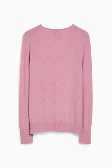 Damen - Kaschmir-Pullover - rosa-melange