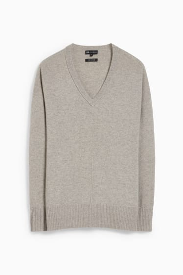 Women - Cashmere jumper - gray-melange