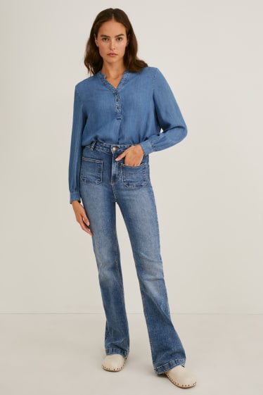 Damen - Bluse - jeansblau