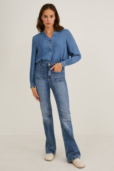 Women - Blouse - blue denim