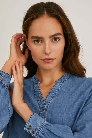 Damen - Bluse - jeansblau