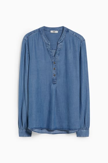 Damen - Bluse - jeansblau