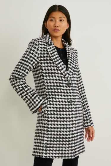 Women - Coat - check - black / white