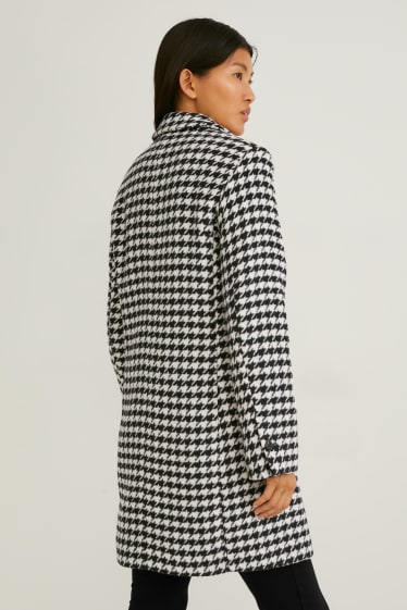 Women - Coat - check - black / white