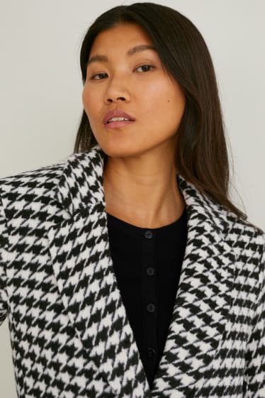 Women - Coat - check - black / white