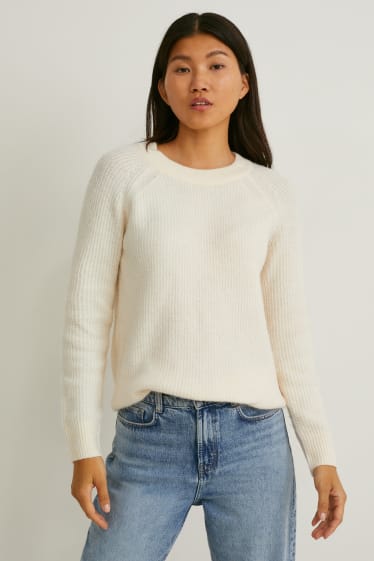 Damen - Pullover - cremeweiß