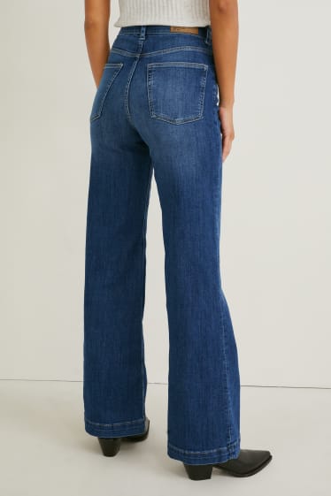 Women - Loose fit jeans - high waist - LYCRA® - blue denim