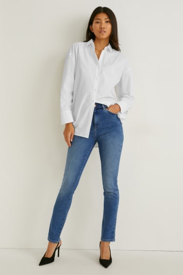 Femmes - Slim jean - high-waist - jean bleu