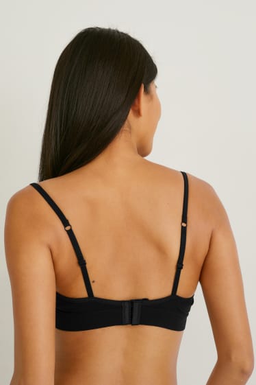 Donna - Reggiseno senza ferretti - imbottito - senza cuciture - nero