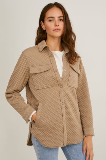 Damen - Stepp-Shacket - beige