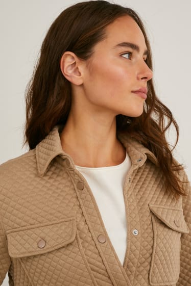 Damen - Stepp-Shacket - beige