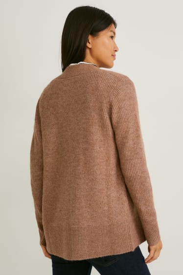 Women - Basic cardigan - light brown