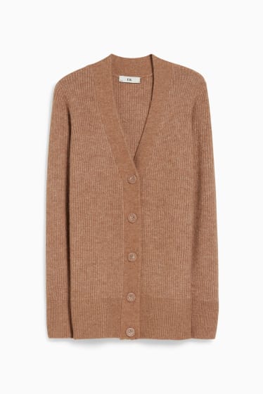 Women - Basic cardigan - light brown
