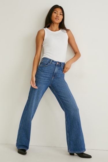 Femmes - Loose fit jean - high waist - LYCRA® - jean bleu clair
