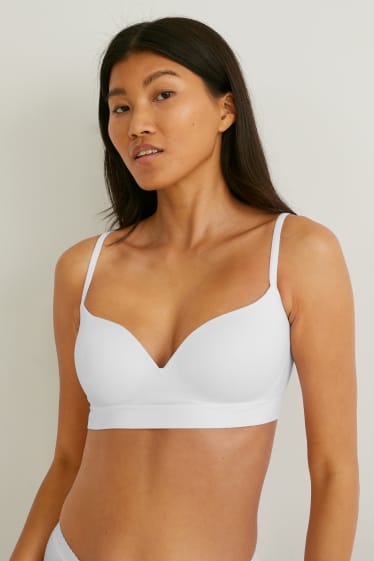 Women - Non-wired bra - padded - seamless - white