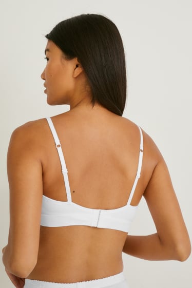 Women - Non-wired bra - padded - seamless - white