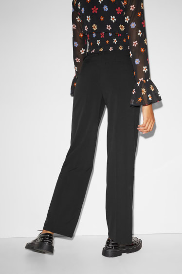 Dona - CLOCKHOUSE - pantalons de tela - high waist - wide leg - negre