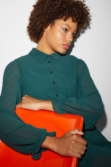 Dames - CLOCKHOUSE - fit & flare-jurk - donkergroen