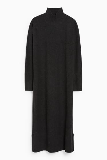 Damen - Strickkleid - anthrazit