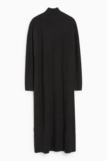 Women - Knitted dress - anthracite