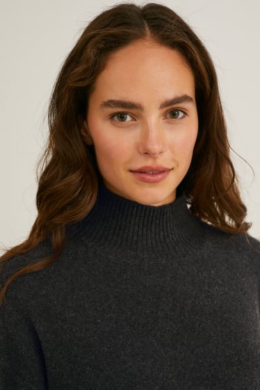 Femei - Rochie din tricot - antracit