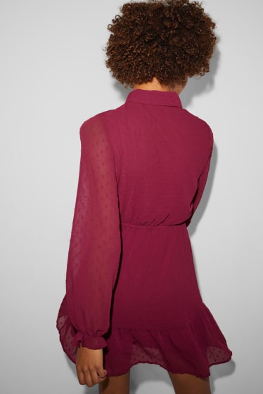 Femmes - CLOCKHOUSE - robe fit & flare - bordeaux