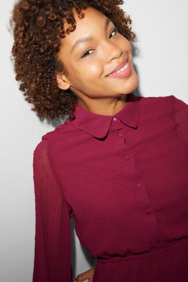Femmes - CLOCKHOUSE - robe fit & flare - bordeaux