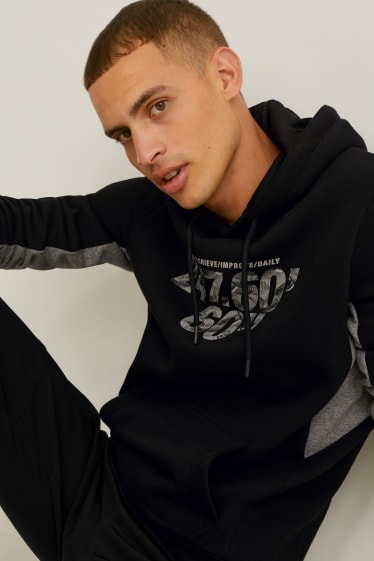 Hommes - Sweat à capuche - noir