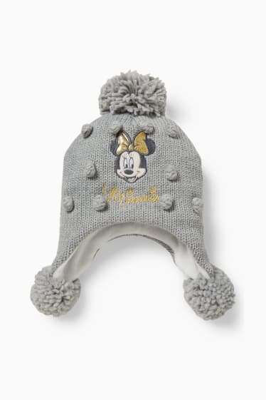 Children - Minnie Mouse - knitted hat - light gray-melange