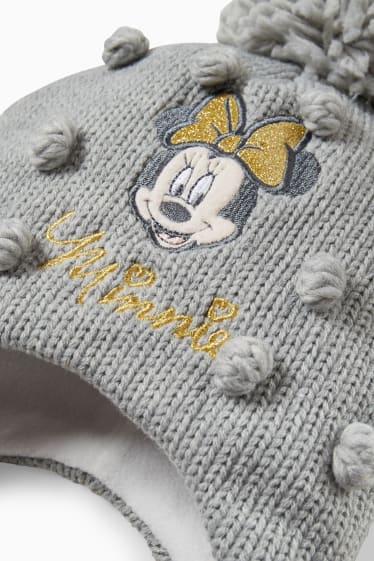 Niños - Minnie Mouse - gorro de punto - gris claro jaspeado