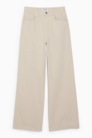 Donna - CLOCKHOUSE - jeans a gamba larga - vita alta - beige