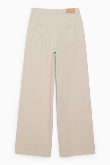 Ados & jeunes adultes - CLOCKHOUSE - wide leg jean - high waist - beige