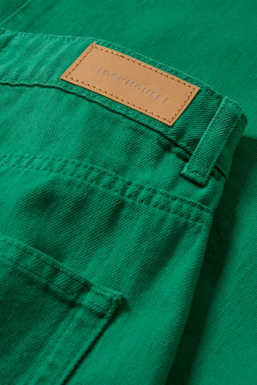 Femei - CLOCKHOUSE - wide leg jeans - talie înaltă - denim-verde