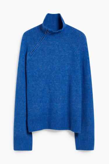 Damen - Pullover - blau-melange