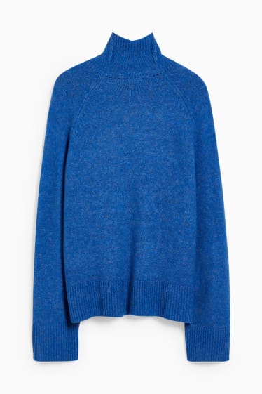 Damen - Pullover - blau-melange