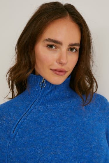 Damen - Pullover - blau-melange