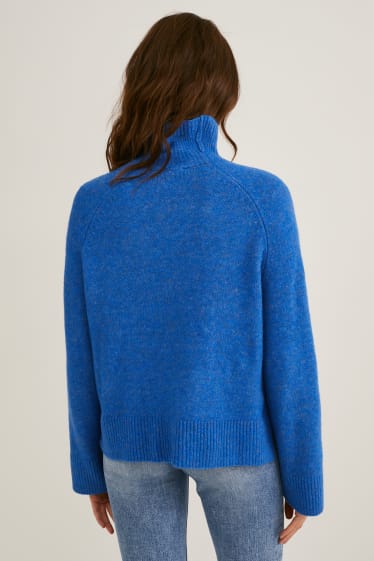 Damen - Pullover - blau-melange