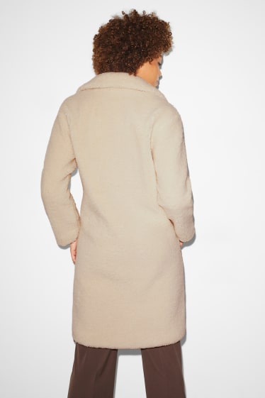 Femmes - CLOCKHOUSE - manteau en peluche - crème