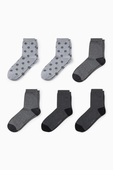 Dámské - Multipack 6 ks - ponožky - světle šedá-žíhaná