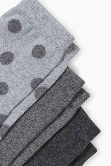 Dames - Set van 6 paar - sokken - licht grijs-mix