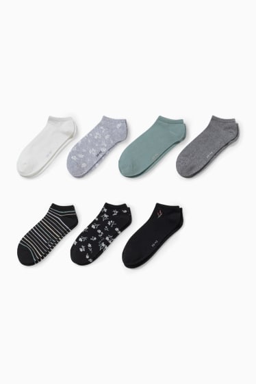 Damen - Multipack 7er - Sneakersocken - schwarz