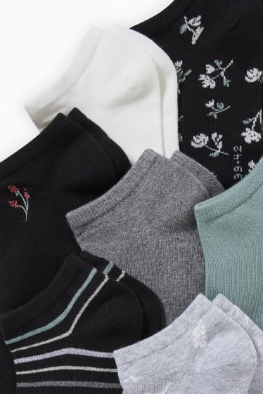 Damen - Multipack 7er - Sneakersocken - schwarz