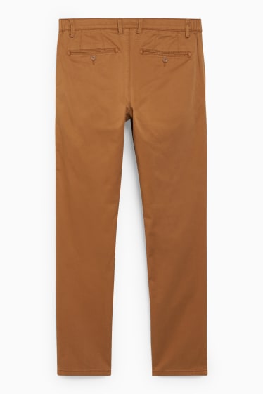 Pánské - Kalhoty chino - slim fit - Flex - LYCRA® - havanna